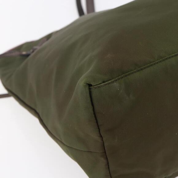 PRADA Tote Bag Nylon Khaki Silver Auth 150572 - Picture 14 of 16